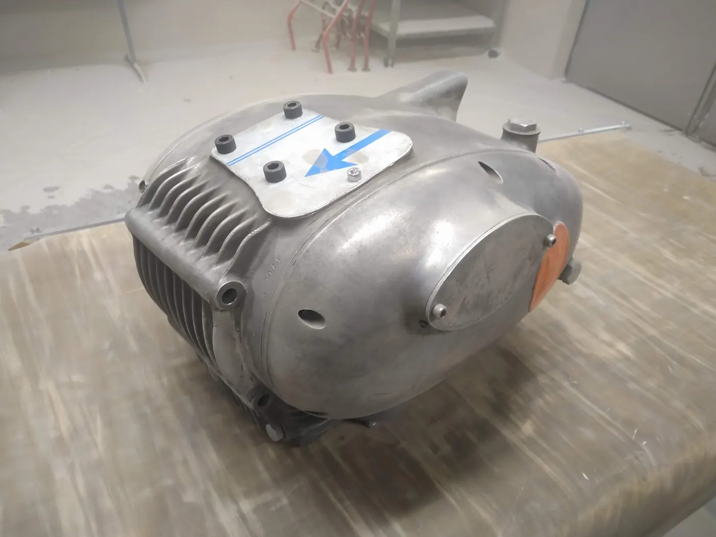 Aluminium-Motorgehäuse nach dem Glasperlenstrahlen