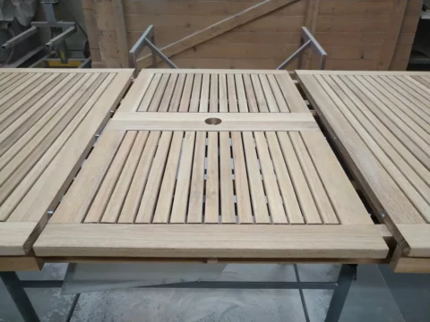 Gartentischplatten nach dem Softstrahlen